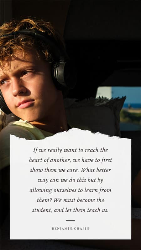Kid in car - quote from benjamin chapin