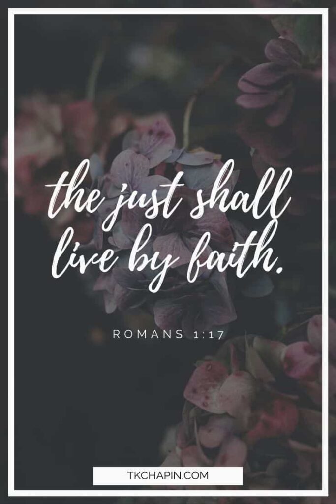 THE JUST SHALL LIVE BY FAITH ROMANS 1 17 FLOWERS GRAPHIC 2
